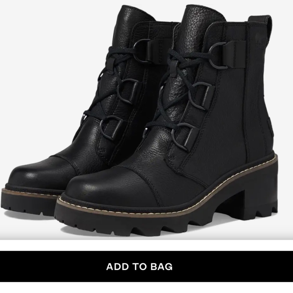 Sorel, the Joan Now Waterproof Leather Lug Sole Booties